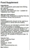 Naturally Thai Andrographis paniculata Food Supplement Label