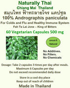 Naturally Thai Andrograhis paniculata capsules 500mg