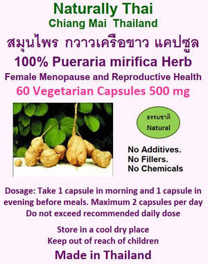 pueraria mirifica plant seeds Naturally Thai - Pueraria Mirifica - 500mg Capsules